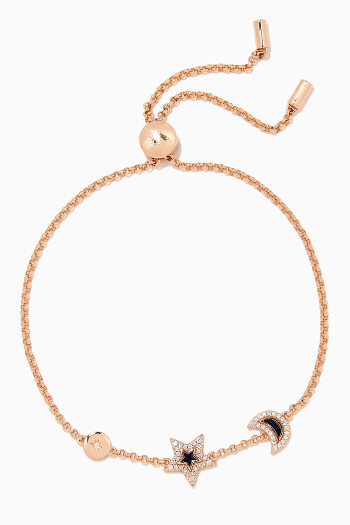 

Star Moon Charm Bracelet in Brass, Rose gold