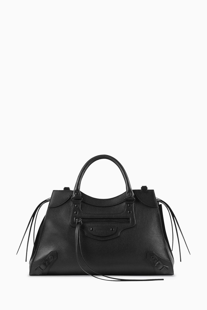

Neo Classic Medium Top Handle Bag in Grained Calfskin, Black