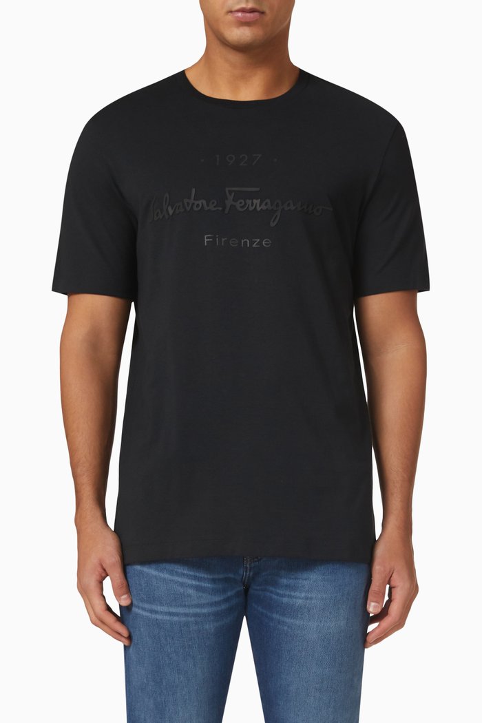 

Signature T-shirt in Cotton Jersey, Black