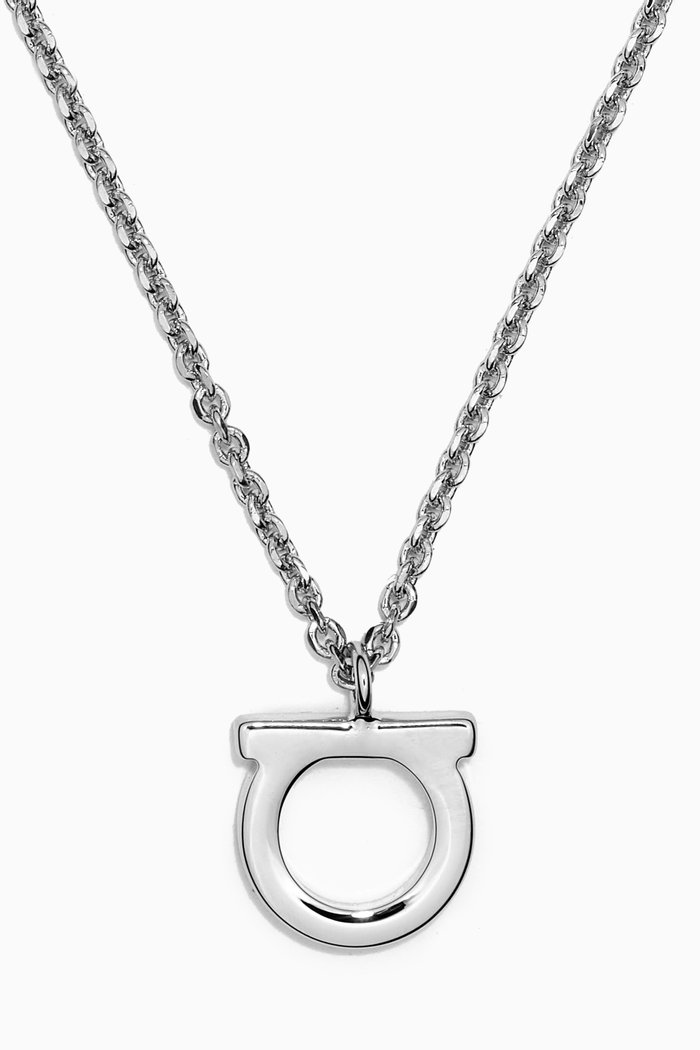 

Gancini Pendant Necklace, Grey