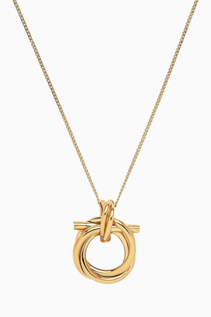 

Gancini Pendant Necklace in Brass, Gold