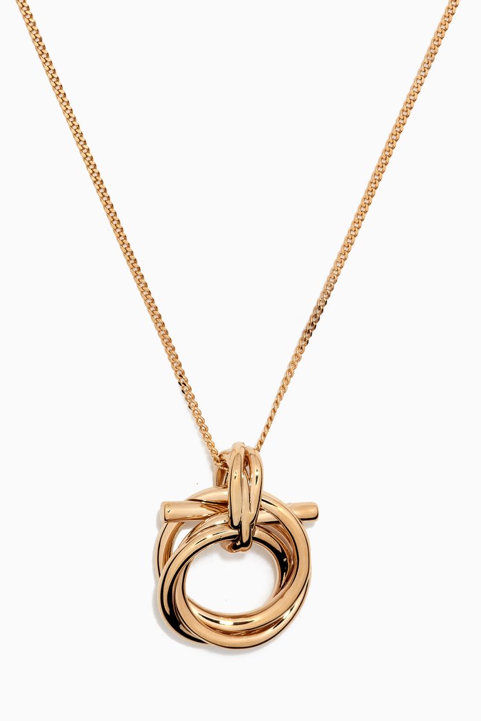 

Gancini Pendant Necklace in Brass, Yellow