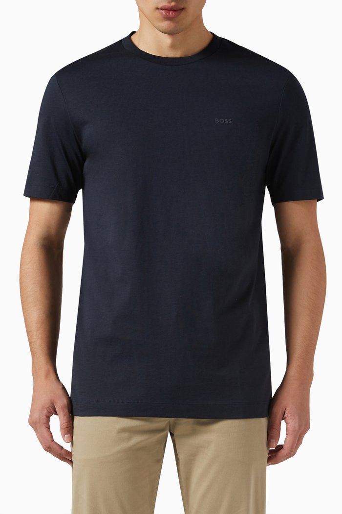 

Thompson Logo T-shirt in Cotton Stretch, Blue