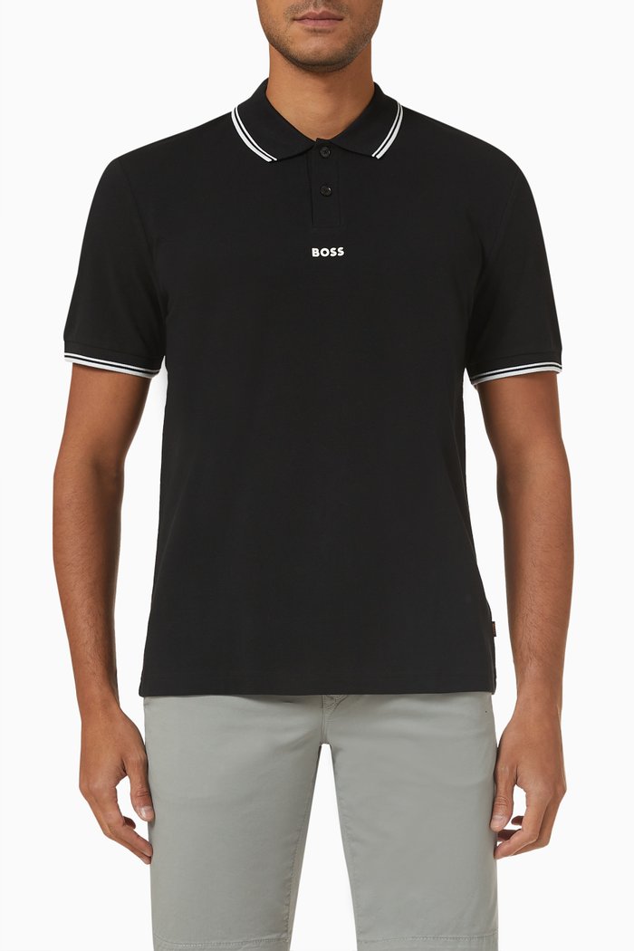 

Polo Shirt in Cotton Piqué, Black