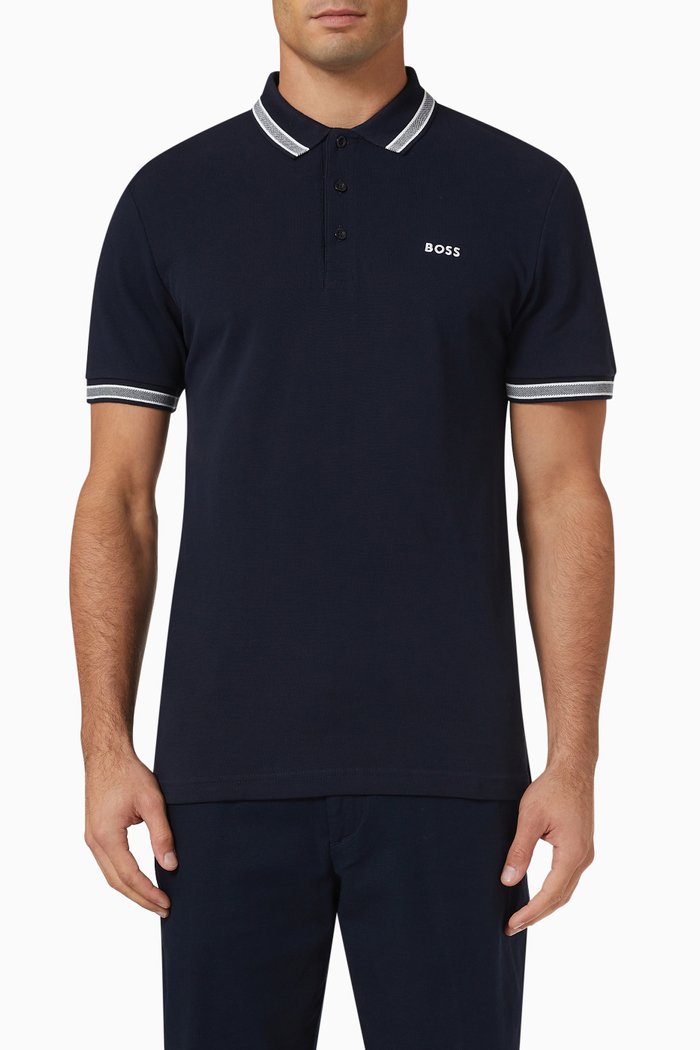 

Polo Shirt in Organic Cotton Pique, Blue