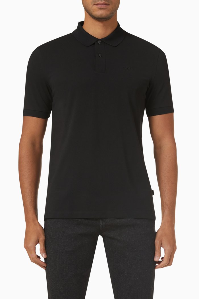 

Polo Shirt in Organic Cotton, Black