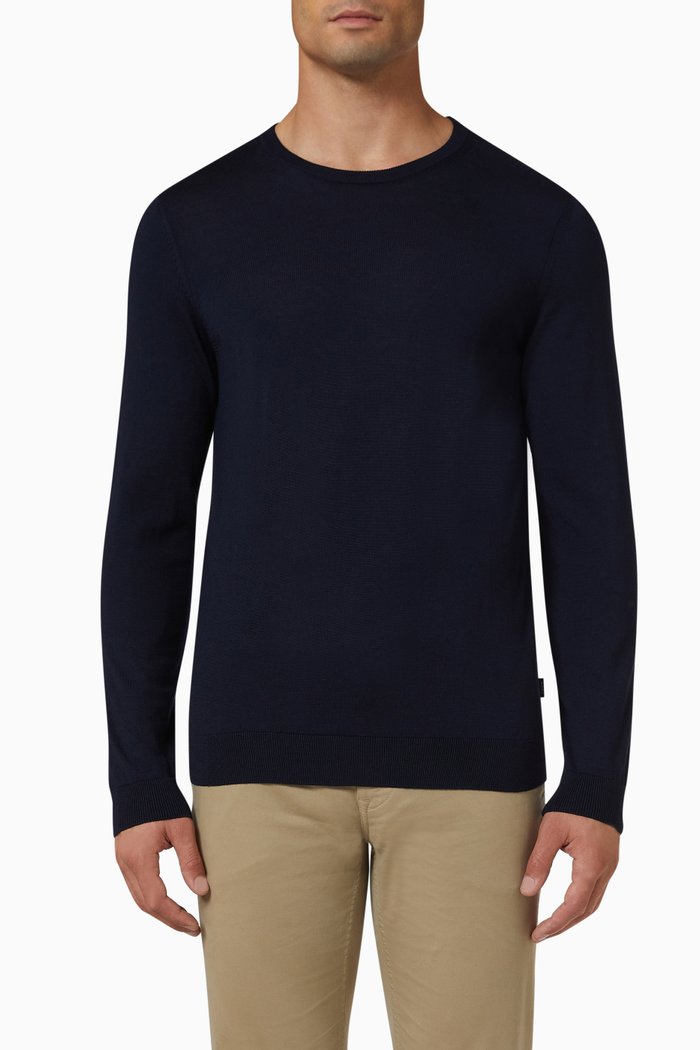 

Sweater in Virgin Wool, Blue