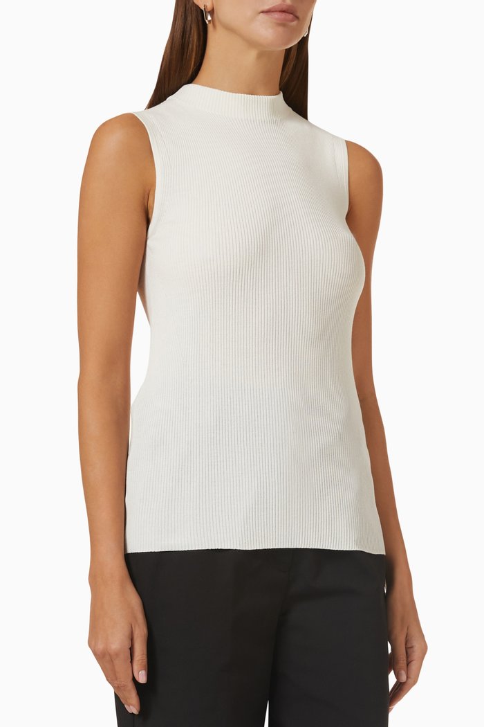 

Feskies Sleeveless Top in Rib-knit, White