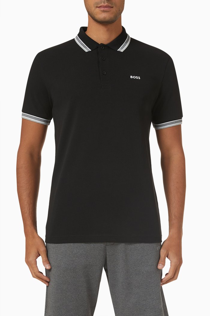 

Polo Shirt in Organic Cotton, Black