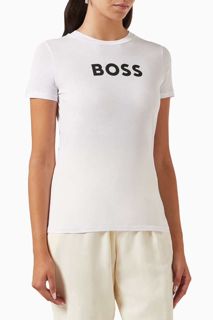 

Logo Print T-shirt in Cotton Jersey, White