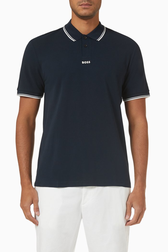 

Polo Shirt in Cotton Piqué, Blue