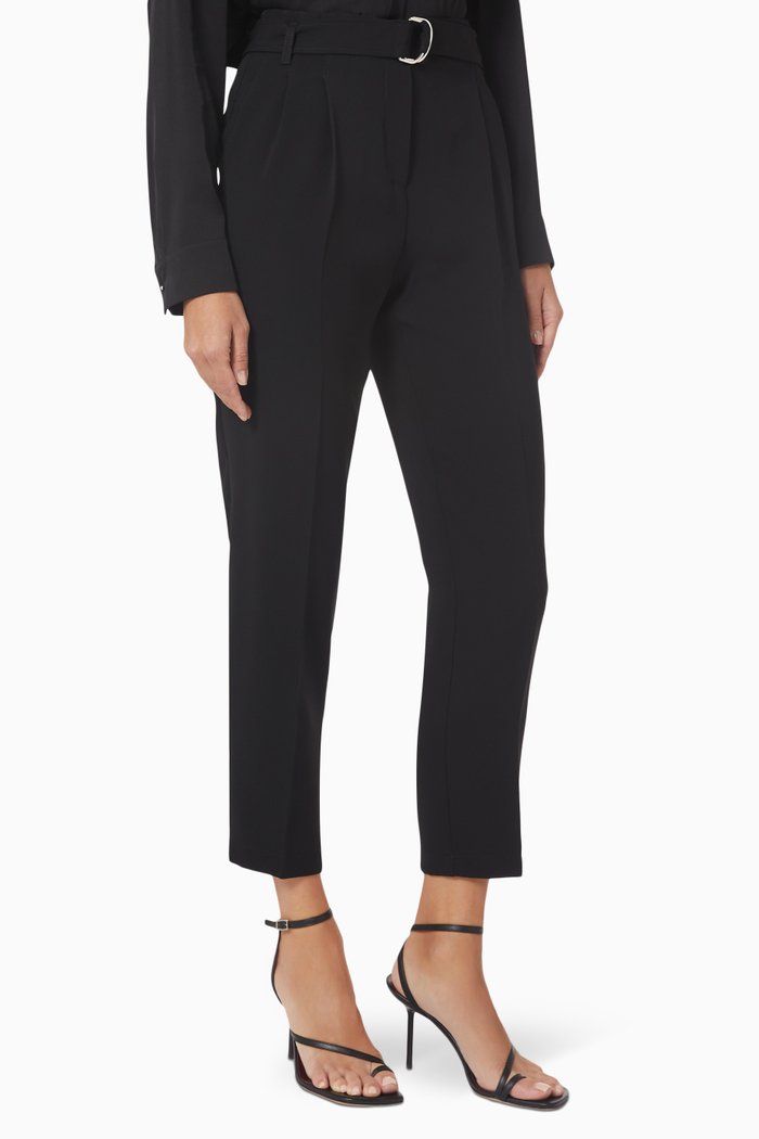 

Tapia Belted Pants in Crêpe, Black