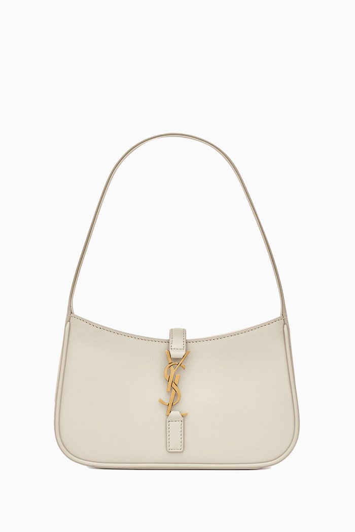 Mini Le 5 à 7 Hobo Bag in Leather, White