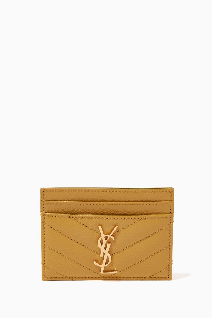 

Cassandre Card Case in Matelassé Leather, Yellow