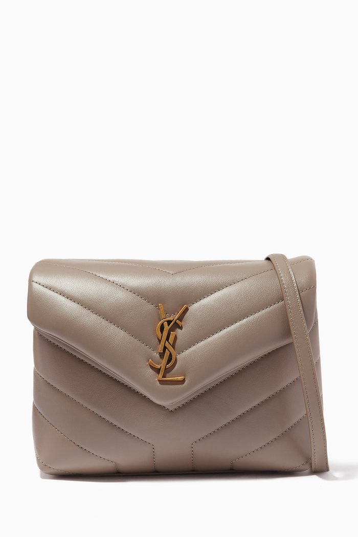 

Toy Loulou Crossbody Bag in Matelassé Leather, Neutral