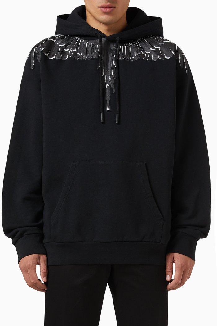 

Icon Wings Hoodie in Cotton, Black