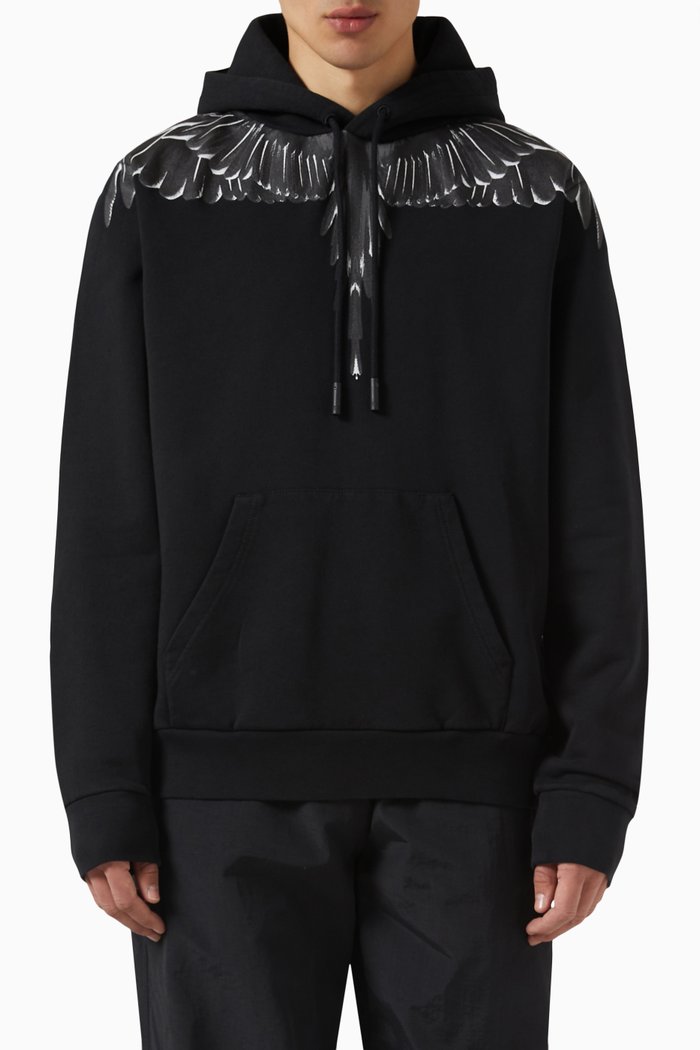 

Icon Wings Hoodie in Cotton, Black