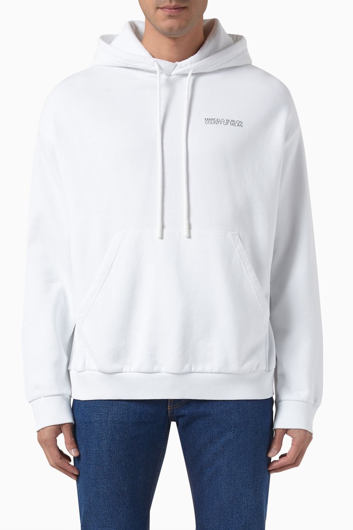 

Tempera Over Cross Logo Hoodie in Cotton-fleece, White
