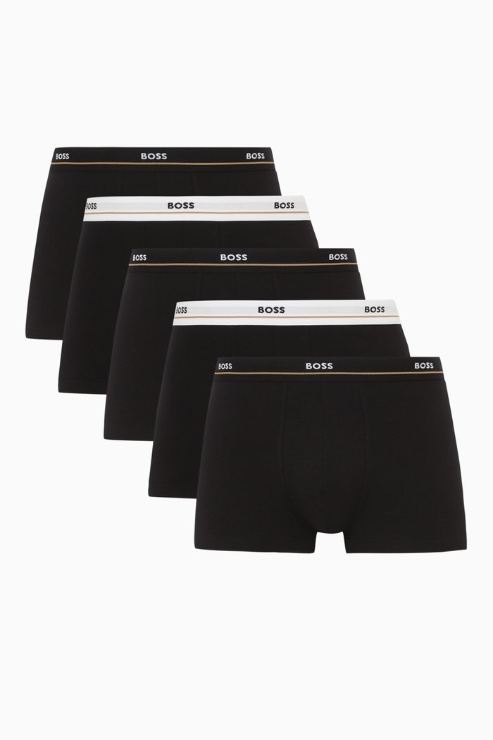 

Trunks in Cotton, Set of Five, Black