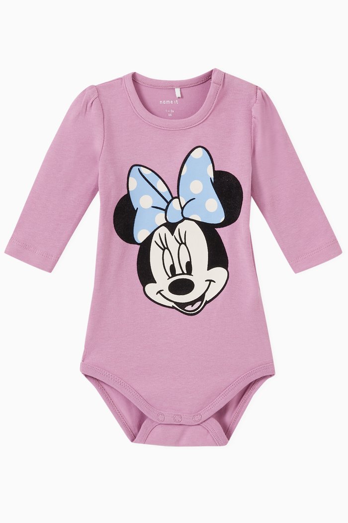 

Minnie-print Bodysuit in Cotton, Purple