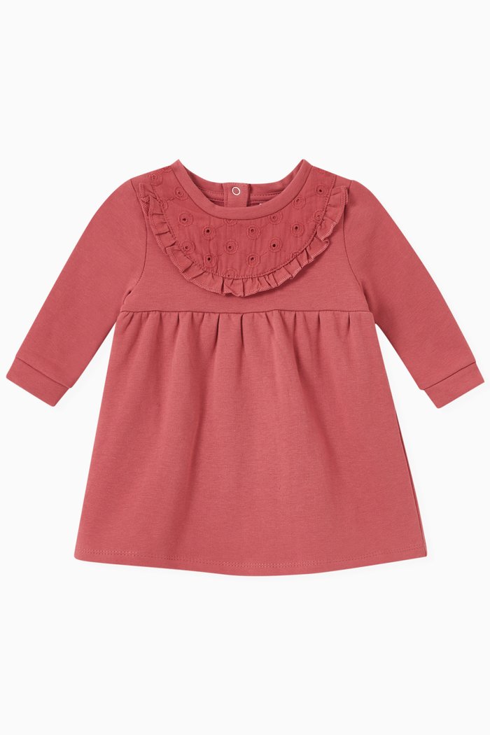 

Embroidered Dress in Organic Cotton, Purple