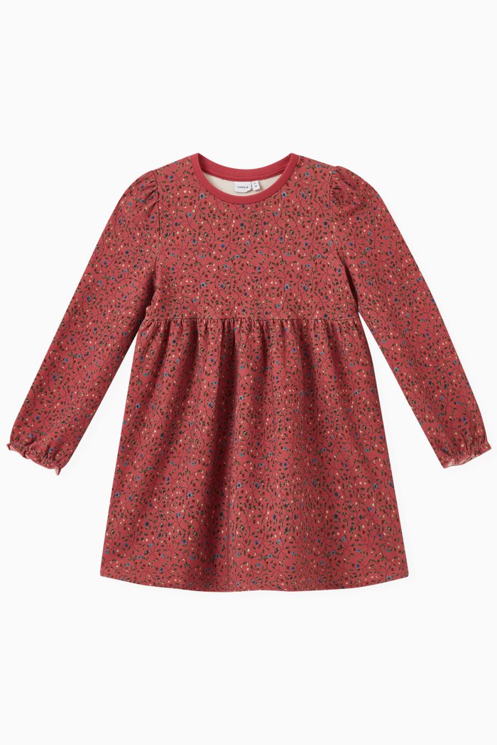 

Floral-print Dress in Organic Cotton, Purple