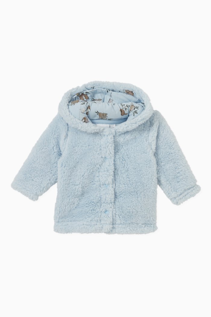 

Teddy Jacket in Faux Fur, Blue
