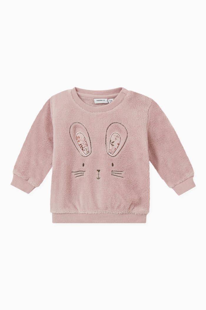 

Bunny Teddy Sweatshirt in Fleece, Purple
