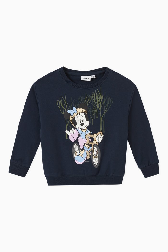 

Minnie-print Oversized Sweatshirt in Cotton-jersey, Blue