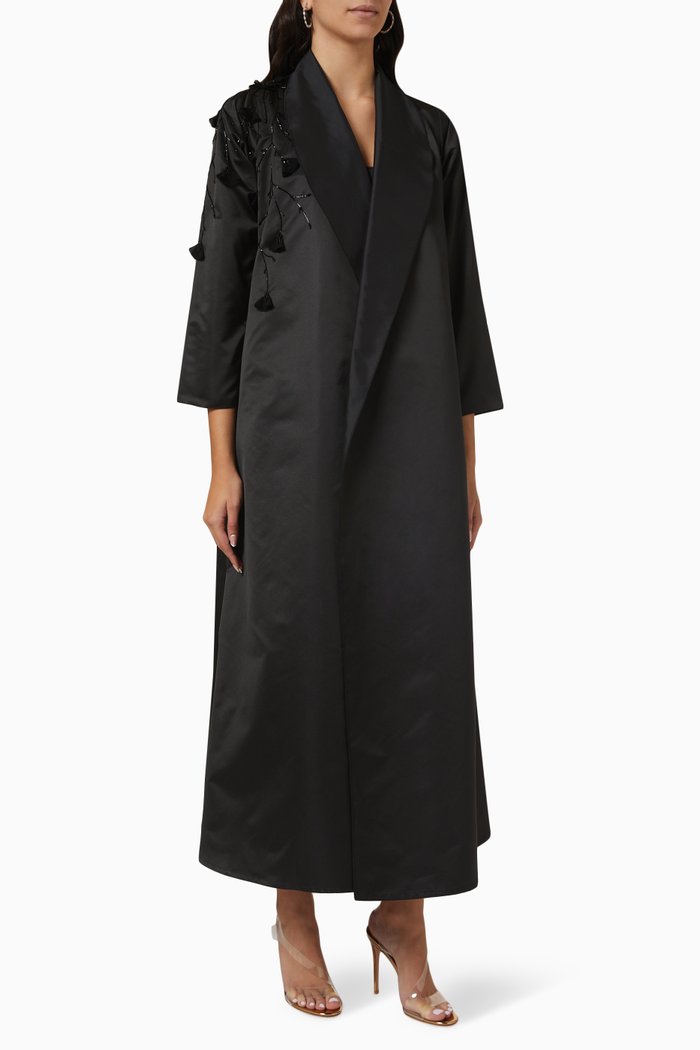 

Embellished Abaya in Taffeta, Black