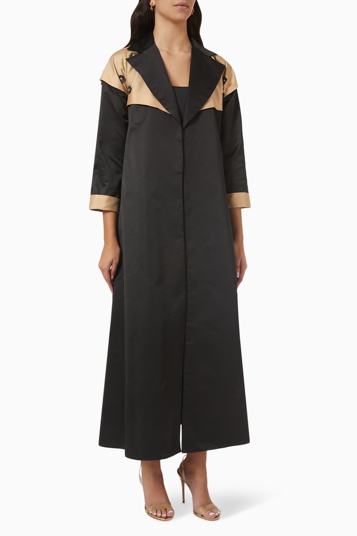 

Embellished Abaya in Taffeta, Black