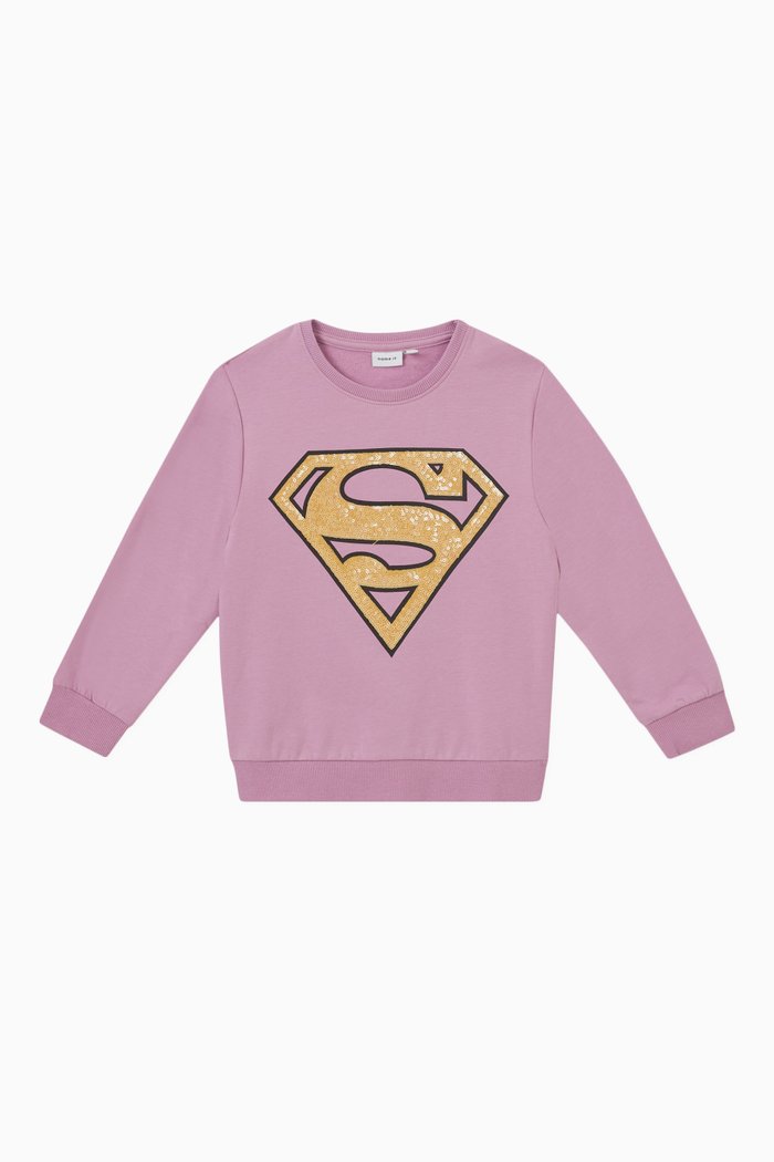 

Supergirl Sweatshirt in Cotton, Purple