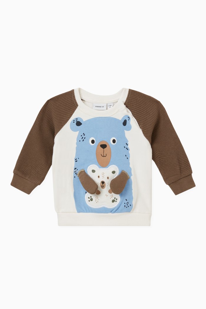 Noel Teddy Sweatshirt in Cotton, Brown