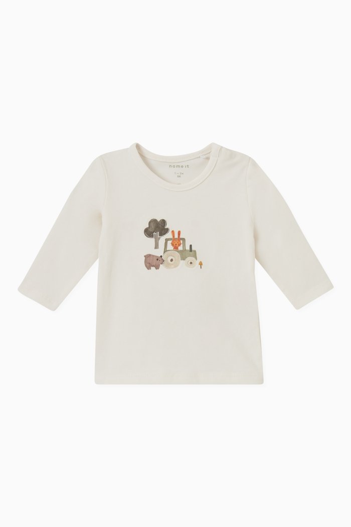 

Graphic Print T-shirt in Cotton, Neutral