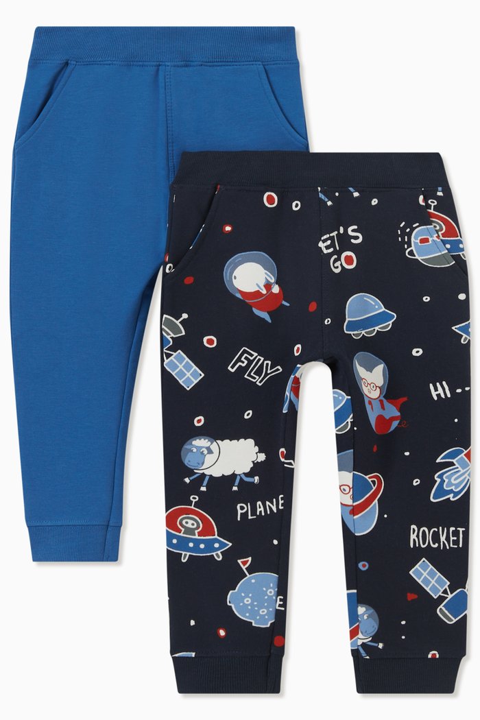 Sweatpants in Organic Cotton, Set of Two, Blue