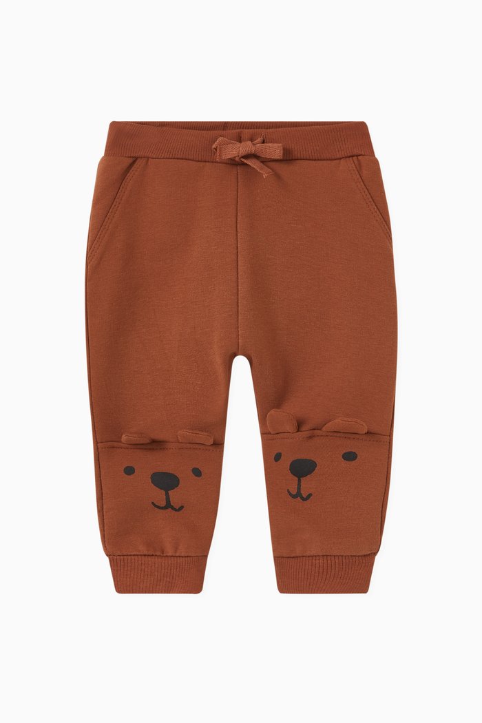 

3D Printed Sweatpants in Organic Cotton, Brown