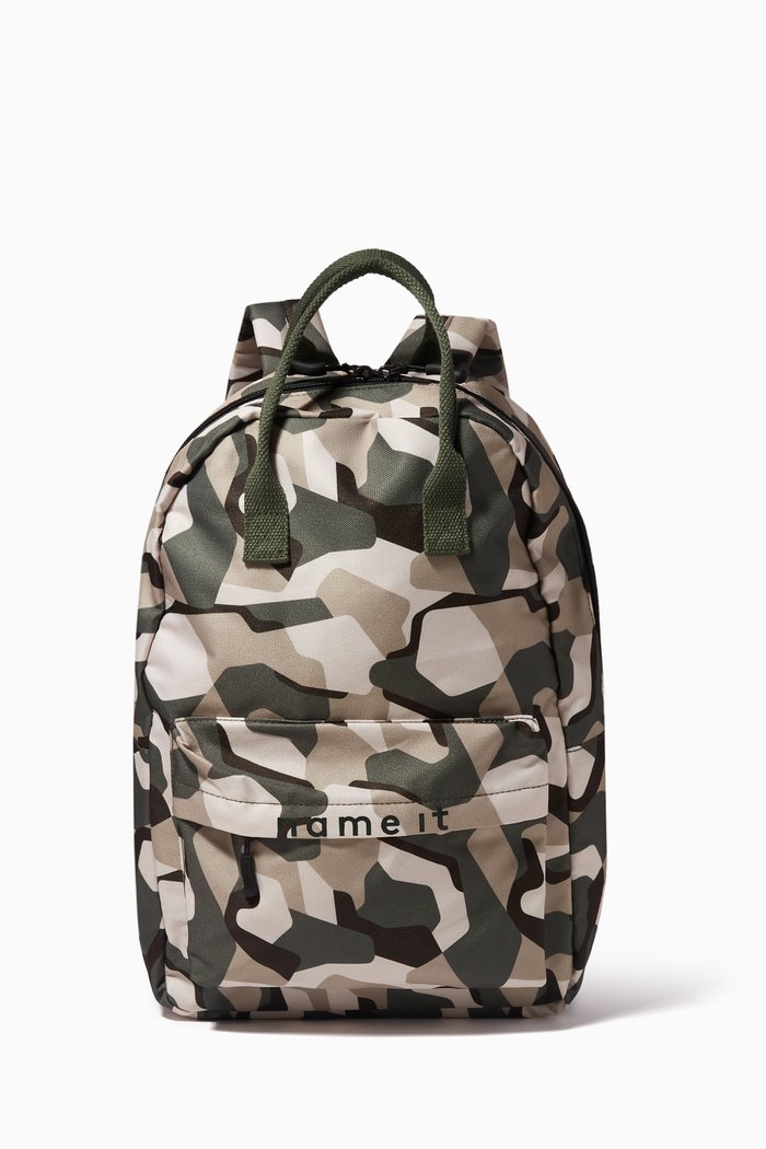 

Camo-print Backpack, Grey