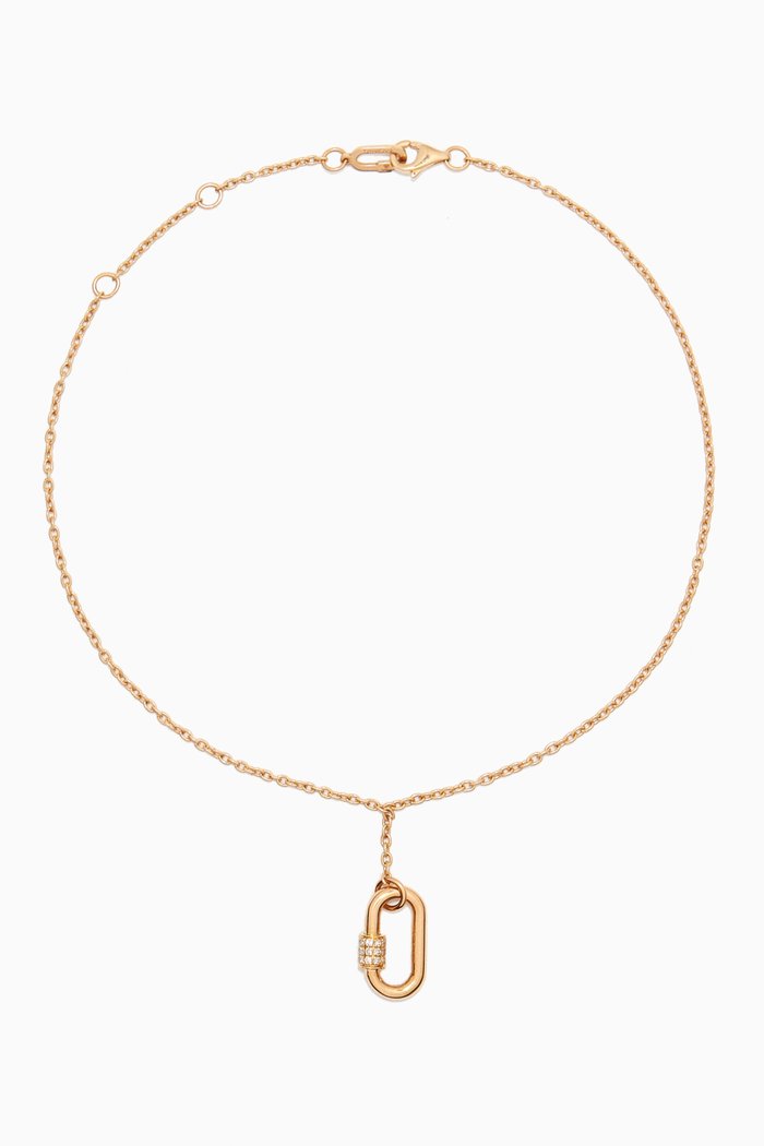 

LoveLock Diamond Pendant Anklet in 18kt Yellow Gold