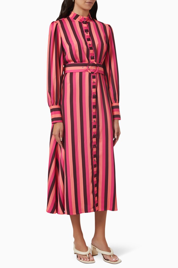 

Yasniala Striped Shirt Dress in Poplin, Multicolour