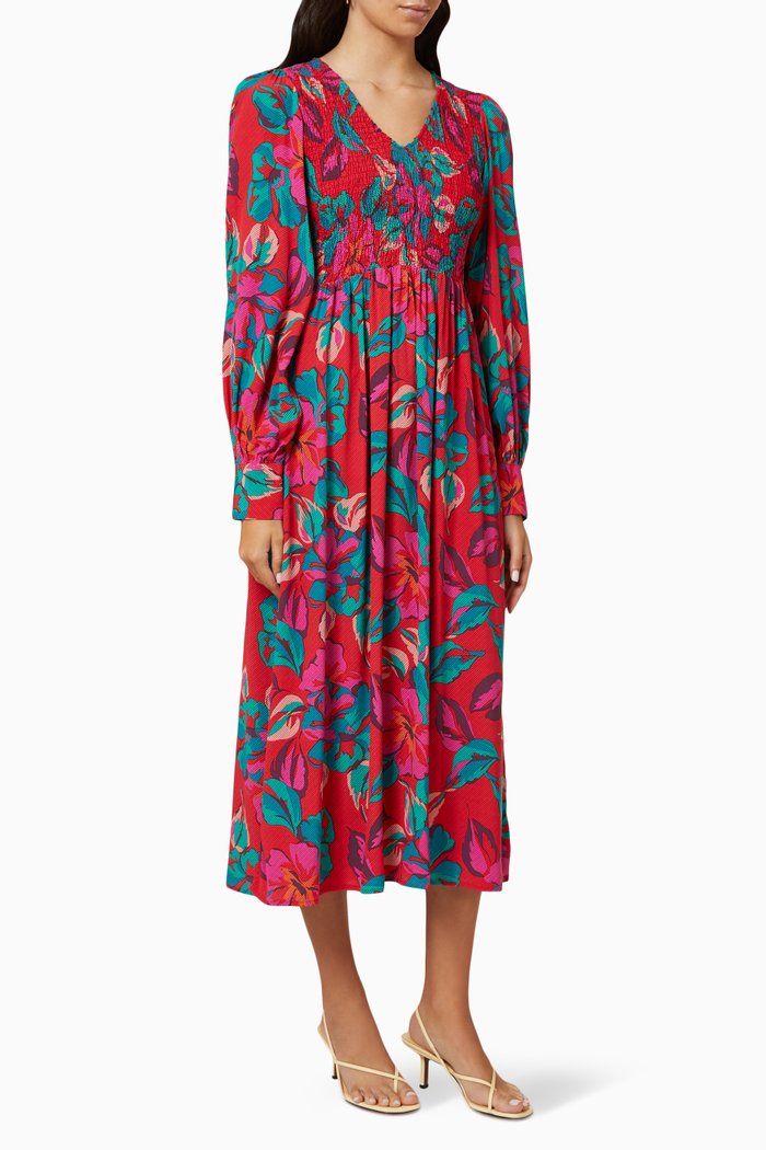 

Yasmiris Midi Dress in Polyester, Red