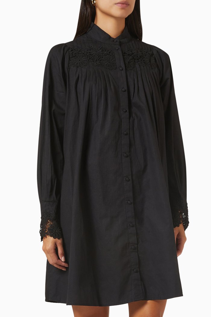 

Yasrivas Mini Shirt Dress in Organic Cotton, Black