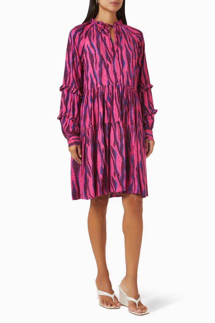 Yasskino Printed Dress in Viscose, Pink
