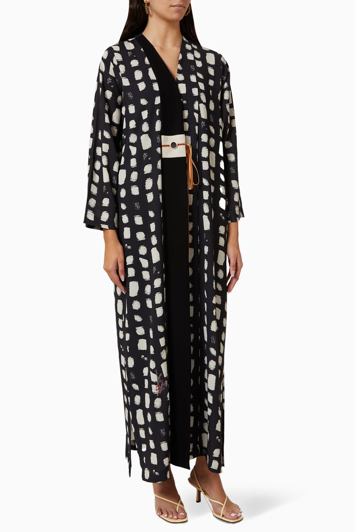 

Printed Abaya in Crepe, Black