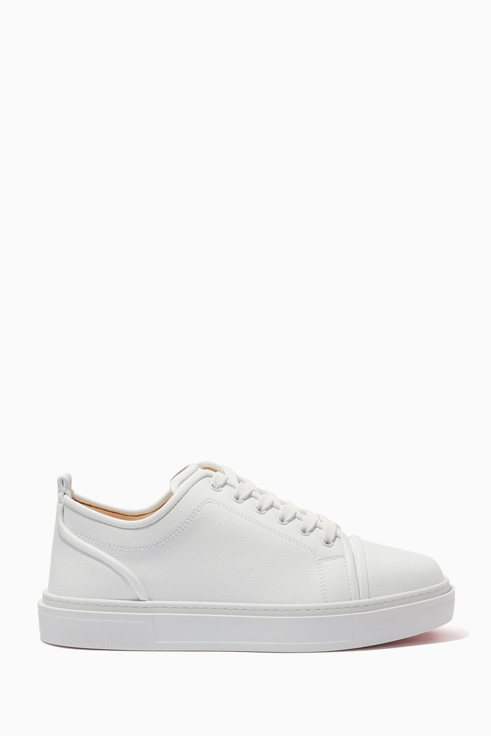 Adolon Junior Low-top Sneakers in Recycled Grained Leather, White