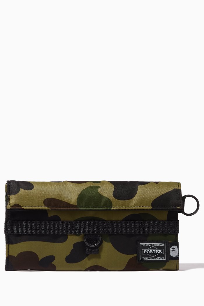 

x Porter 1st Camo Long Wallet in Nylon, Green