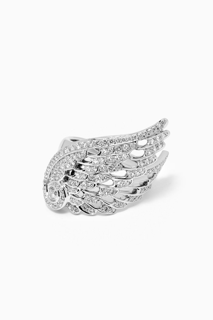 

Wings Embrace Diamond Ring in 18kt White Gold