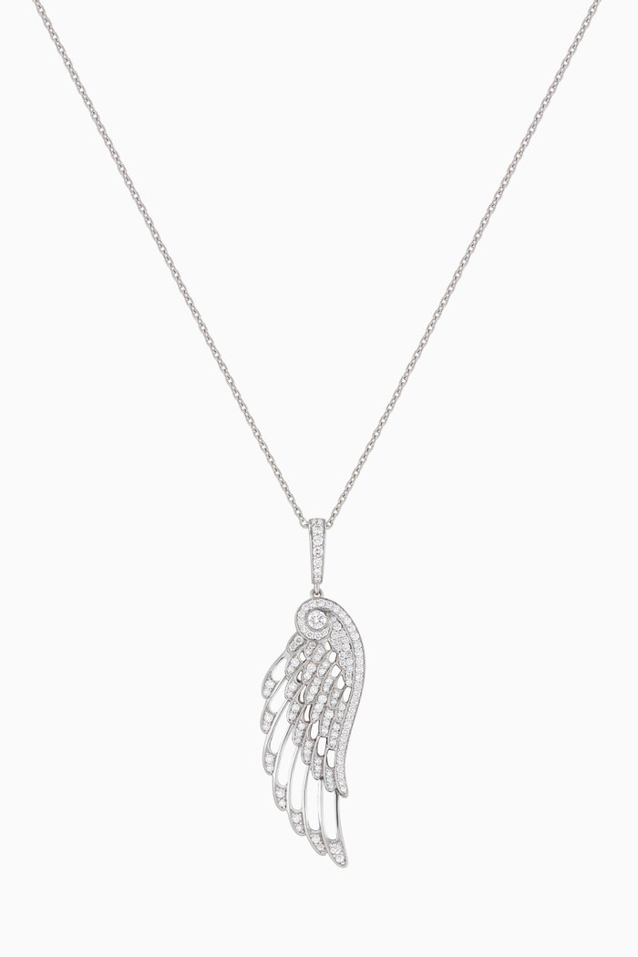 

Wings Embrace Diamond Necklace in 18kt White Gold