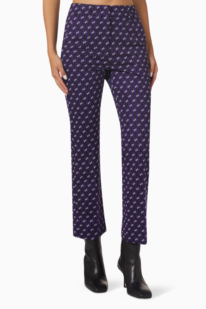 

Spia Patterned Pants in Jacquard-jersey, Purple