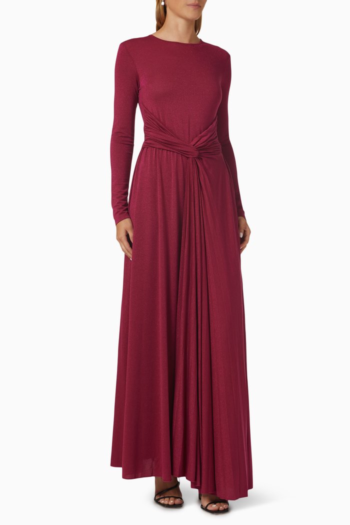 

Altea Twisted-front Maxi Dress in Lurex-jersey, Red