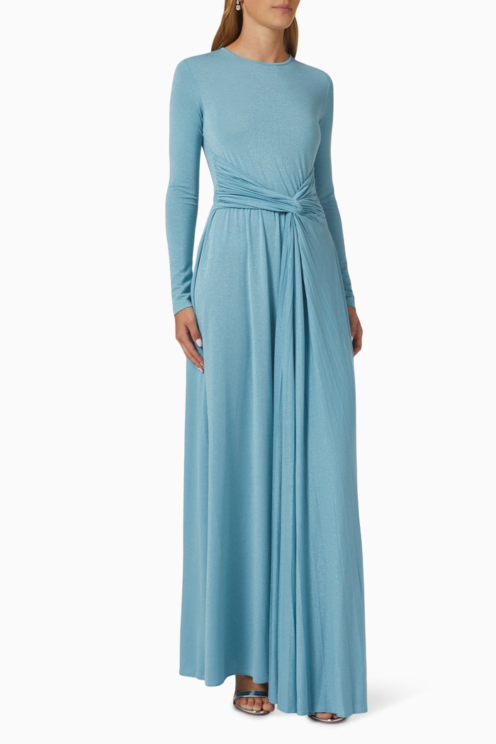 

Altea Twisted-front Maxi Dress in Lurex-jersey, Blue